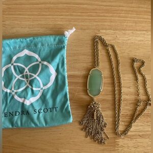 Kendra Scott Chalcedony and Gold Rayne Necklace